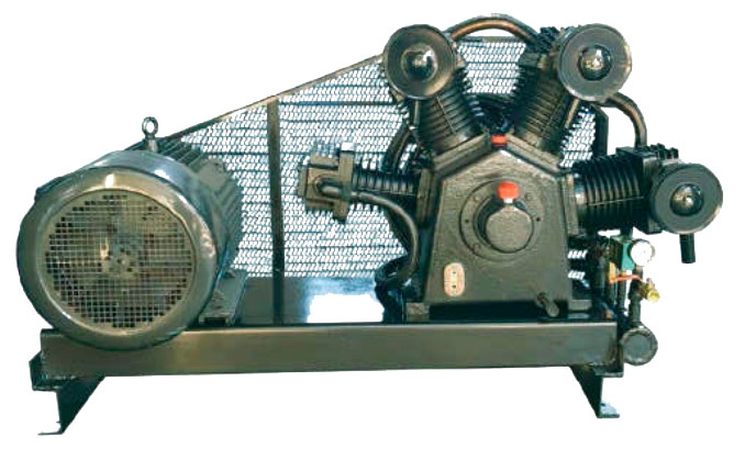 Судовой воздушный компрессор CWF-120/30 номинального давления 3.0 МПа с воздушным охлаждением производительностью 120 куб.м/час 