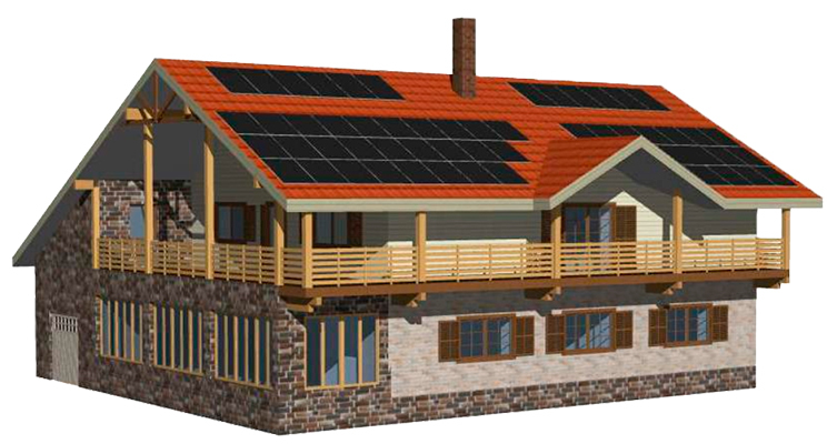 Солнечная электростанция мощностью до 15 кВт с аккумуляторами для загородного дома, коттеджа  
